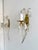 Hollywood Regency Vintage French Brass and Crystal Glass Floral Wall Sconces in the style of Maison Baguès, 1940s, Set of 2 For Sale - Image 3 of 17
