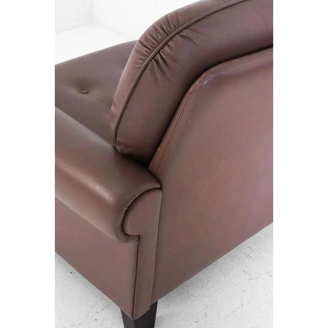 Animal Skin Pair Tufted Leather Lounge Chairs Pair Mid Century EuroVintage For Sale - Image 7 of 16