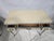 Mid 20th Century Vintage French Provincial Cream & Blue Writing Desk / Vanity For Sale - Image 5 of 6