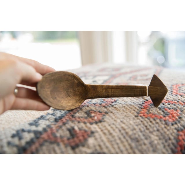 :: Vintage handmade African wooden spoon with tons of character and charm. Circa 1930s, believed to be from the Tuareg...