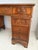 Antique Twin Pedestal Desk in Dark Yew Wood and Leather Top, 1980 For Sale - Image 16 of 18