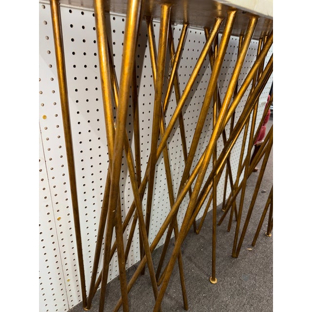 2010s Ambella Magic Wand Gold Leaf Console Table For Sale - Image 5 of 7