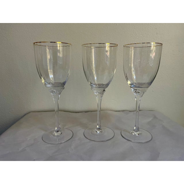 Contemporary 1990s Gorham Crystal "Golden Horizon" Water Goblet For Sale - Image 3 of 7