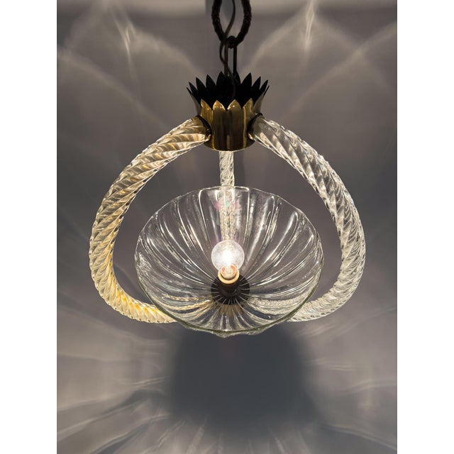 Barovier & Toso Italian Art Deco Murano Glass Pendant in the style of Barovier, 1930s For Sale - Image 4 of 18