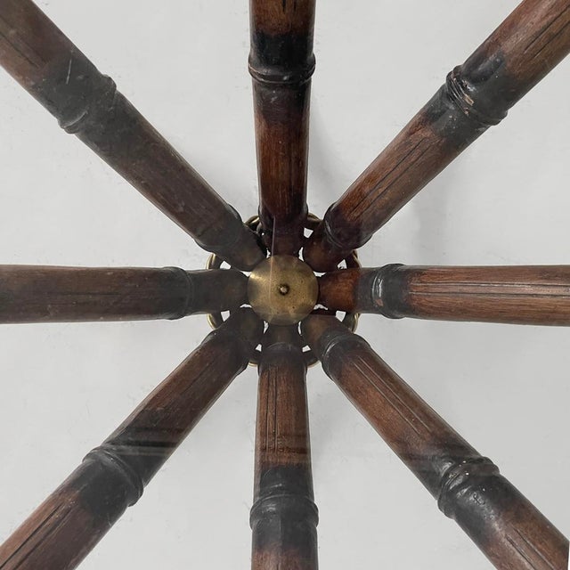 Wood Italian Modern Oval Table in Bamboo, Brass and Glass, 1980s For Sale - Image 7 of 16