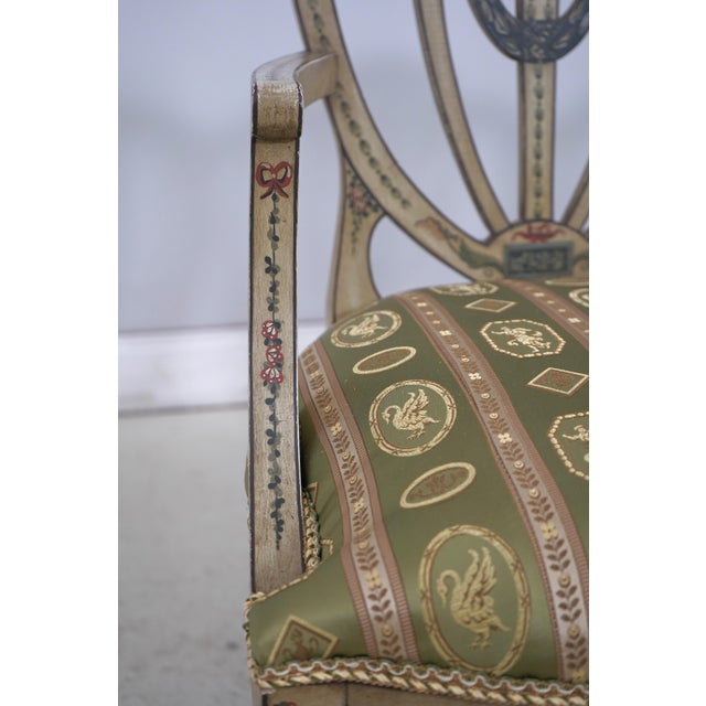 Adams Style Paint Decorated Triple Back Settee For Sale - Image 14 of 18