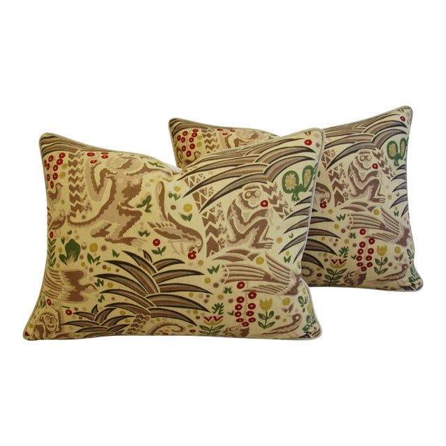 Custom Clarence House Gibbon Fabric Feather/Down Pillows 24" x 18" - Pair For Sale - Image 11 of 13