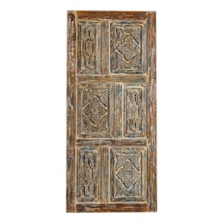 Rustic Lotus Carved Panel Doors – Boho Farmhouse Sliding Barn Doors 80x36 For Sale