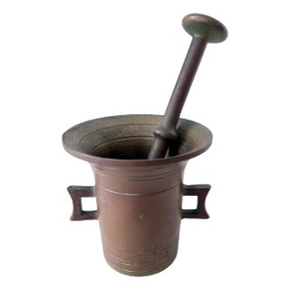 Brass Mortar and Pestle - 2 Pieces For Sale