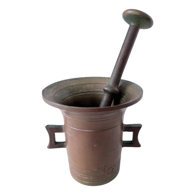 Brass Mortar and Pestle - 2 Pieces For Sale