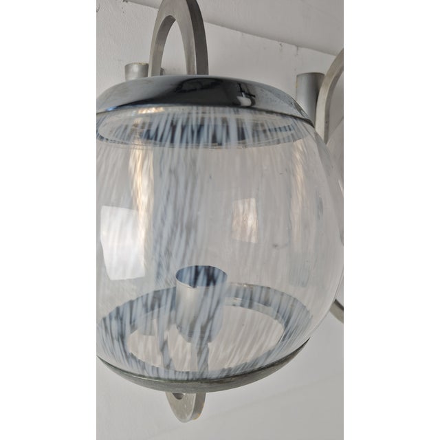 Metal Wall Lamps in Chrome and Shaded Transparent Glass, 1960s, Set of 2 For Sale - Image 7 of 16