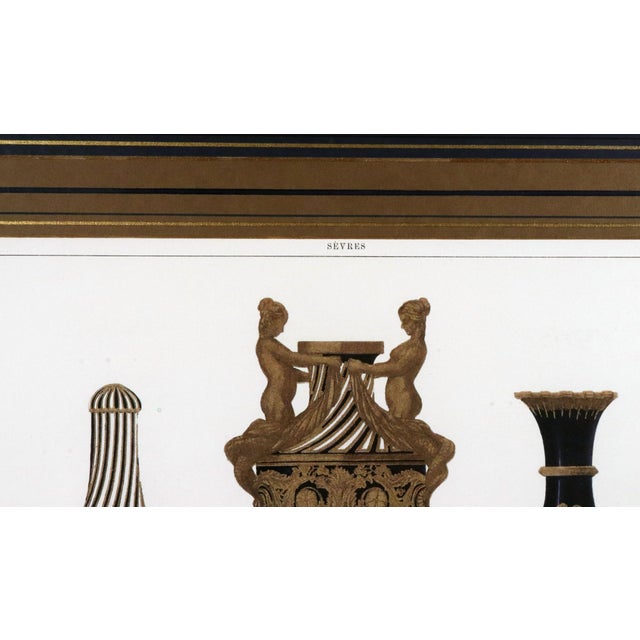 Antique Sèvres Porcelain Chromolithograph by Édouard Garnier, Giltwood Frame, Circa 1892 For Sale - Image 4 of 9