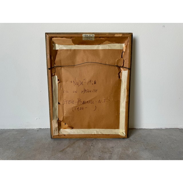 1968 Steve Bagnell Nj. " Nude " Oil Painting, Framed For Sale - Image 10 of 10