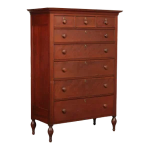Antique Pennsylvania Sheraton Cherry Tall Chest of Drawers