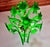 Vintage Italian Green Murano Style Hand Painted Lily Flower Chandelier Flush Mount For Sale - Image 6 of 13