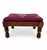 French Provincial Vintage French Provincial Needlepoint Footstool in Burgundy Wool With Floral Motif For Sale - Image 3 of 7
