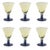 Contemporary Fusion Two-Tone 6-Piece Cocktail Glass Set, Night Blue with Kiwi For Sale - Image 3 of 3