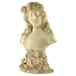 Antique Italian Art Nouveau Marble Bust, 1890-1910 For Sale