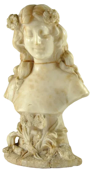 Antique Italian Art Nouveau Marble Bust, 1890-1910