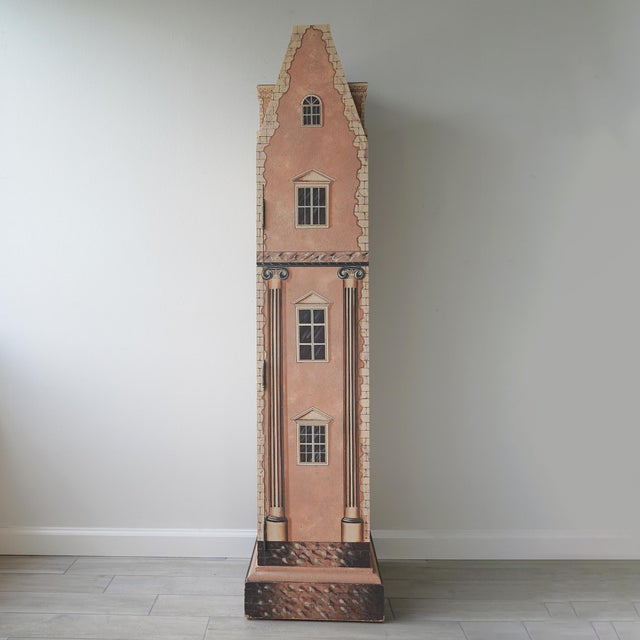 Pink 20th Century Maitland-Smith Dollhouse Georgian Townhouse Cabinet/Bar For Sale - Image 8 of 18
