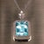 Natural Aquamarine Diamond Gold Necklace 27 TCW GIA Certified For Sale - Image 4 of 14