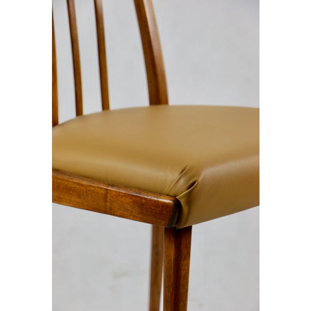 Camel Brown Natural Leather Dining Chair, 1970s For Sale - Image 4 of 12