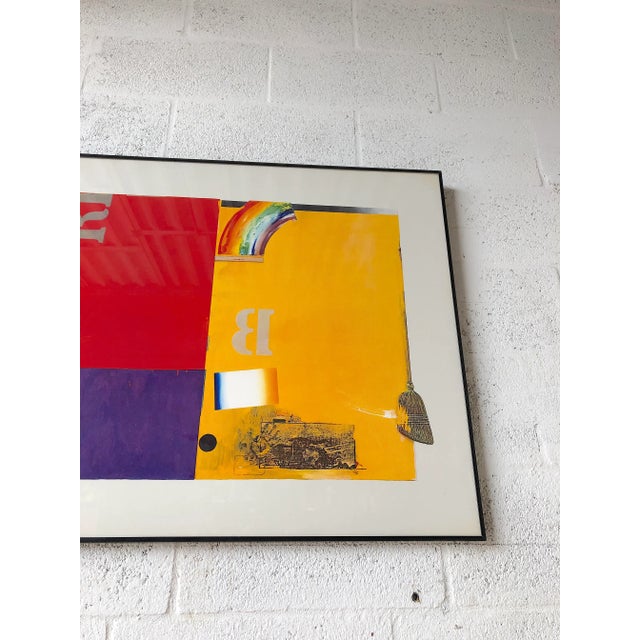 Vintage Framed and Mounted Abstract Silkscreen Print For Sale In Miami - Image 6 of 13