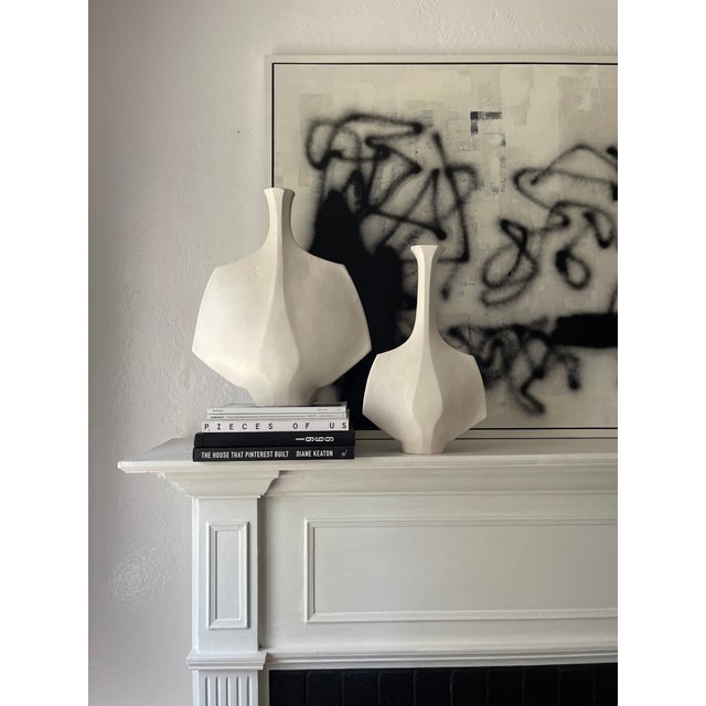 Mid Century Modern White Ceramic Vessel “Hanè” by Beverly Morrison For Sale - Image 4 of 4