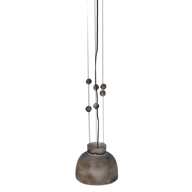 Large Brutalist Studio Ceramic Art Hanging Lamp with Cascading Ceramic Spheres from Bücking-Börnsen, Germany, 1960s For Sale