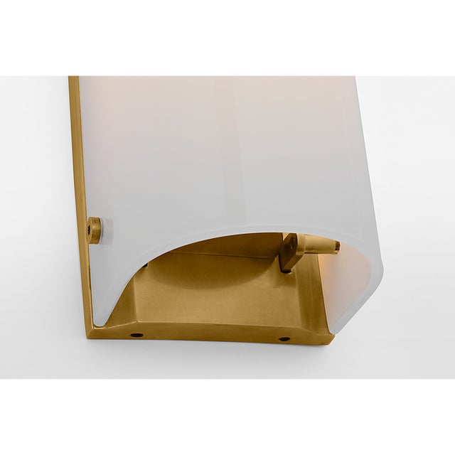 Modern Barbara Barry for Visual Comfort Signature Penhold 24" Bath Light in Soft Brass with White Glass For Sale - Image 3 of 6