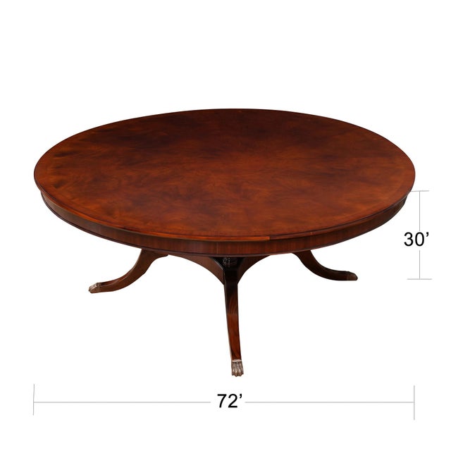 This 72 inch Round Dining Table is a great size to fit into most dining rooms. A fantastic base with solid mahogany legs...
