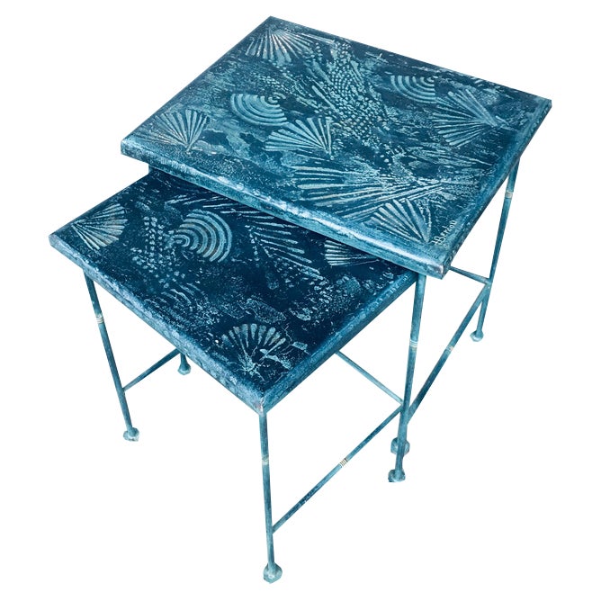 Postmodern Handmade Nesting Table Set by J. Berdou, France, 1980s, Set ...