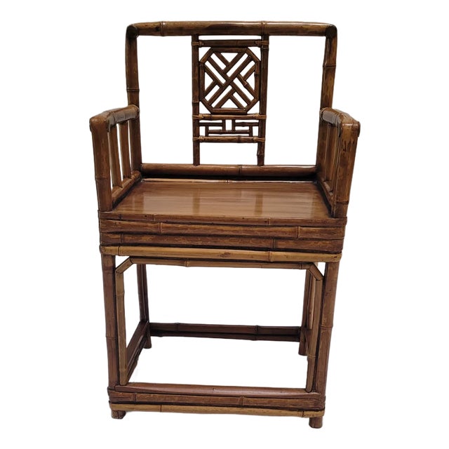 19th Century Bamboo "Rose" Chair For Sale