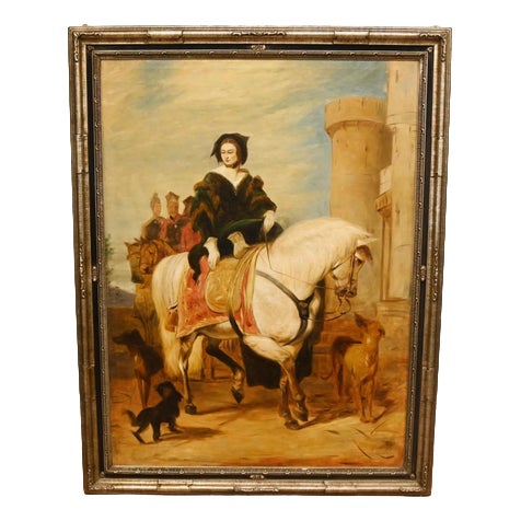 After Edwin Landseer, Queen Victoria on Horseback, Windsor Castle Park, Oil Painting, Framed For Sale