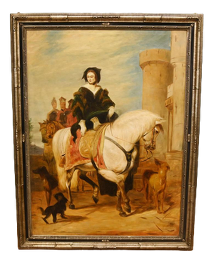 After Edwin Landseer, Queen Victoria on Horseback, Windsor Castle Park, Oil Painting, Framed