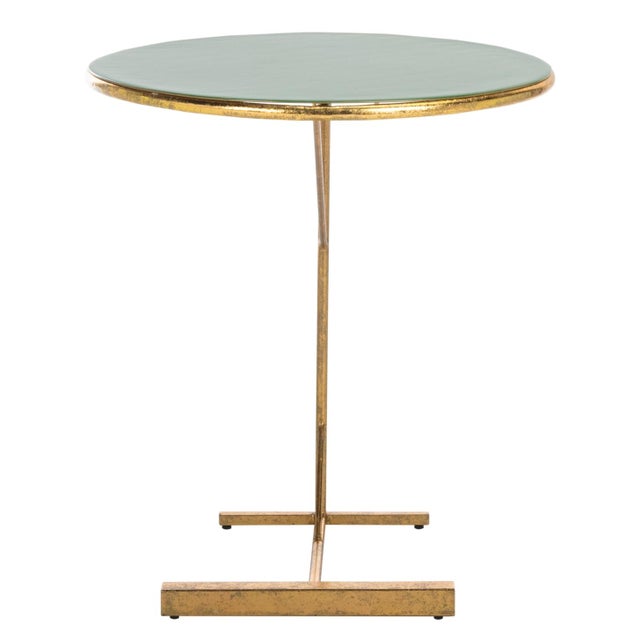 Green Sionne Round C Table in Hunter Green / Gold For Sale - Image 8 of 8