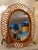 Brown Oval Rattan and Bamboo Wall Mirror by Franco Albini, 1960s For Sale - Image 8 of 10