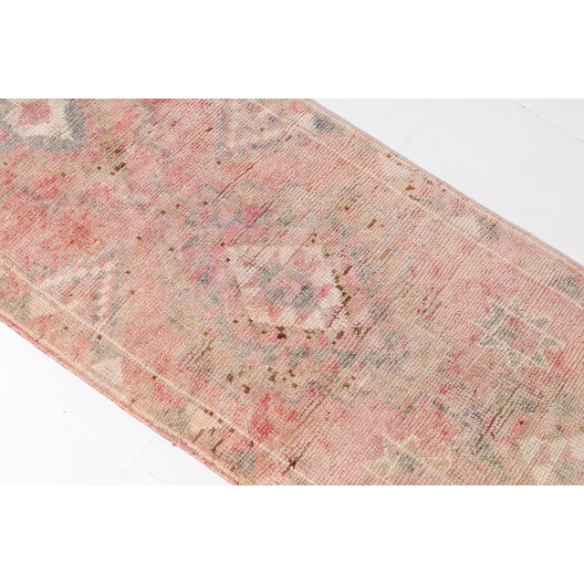 Light Pink 1960s Anatolian Kurdish Low Pile Rug For Sale - Image 8 of 10