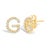 Expertly crafted to symbolize individuality and grace, this exquisite "G" initial stud earring is fashioned from radiant...