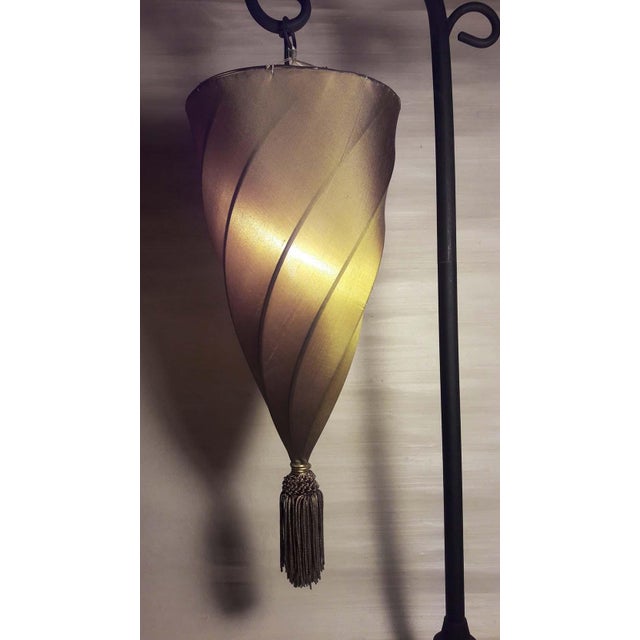 Contemporary Silk Cesendello Spiral Hanging Light Table Lamps A Pair
