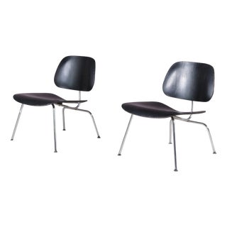 LCM Chairs in Chrome Metal with Black Plywood by Charles & Ray Eames for Herman Miller, USA, 1960s, Set of 2 For Sale