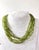 Lovely, vintage sterling silver and Peridot multi strand beaded necklace.