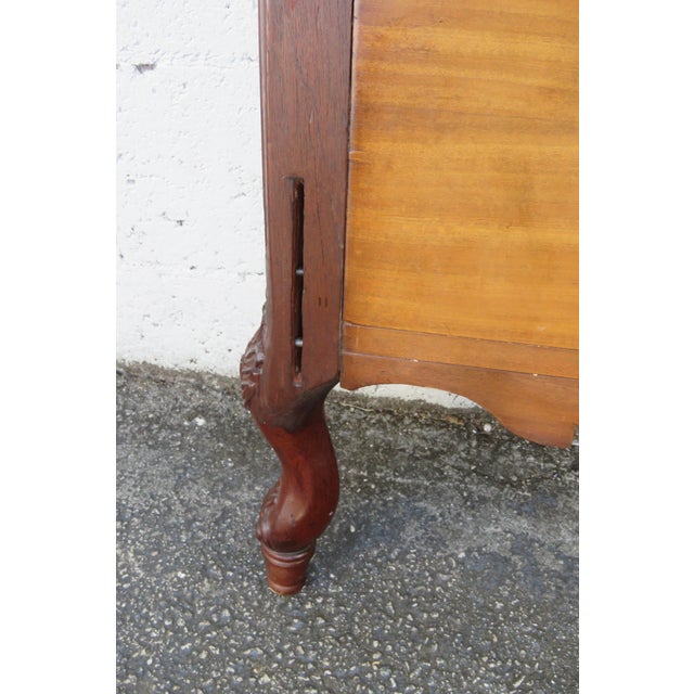 French Johnson Furniture Carved Inlay Full Size Bed 6236 For Sale - Image 10 of 17