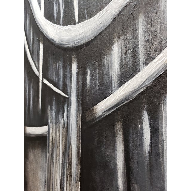 Here we have an original abstract expressionist painting. It measures 30x24 inches, acrylic on stretched canvas. Here I've...