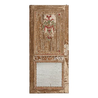 19th Century French Wood Patinated Door With Mirror For Sale