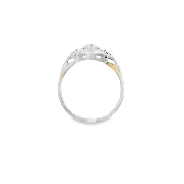 1920s Old European Cut 14k White Gold Antique Diamond Ring, Size 4.75 For Sale - Image 9 of 10