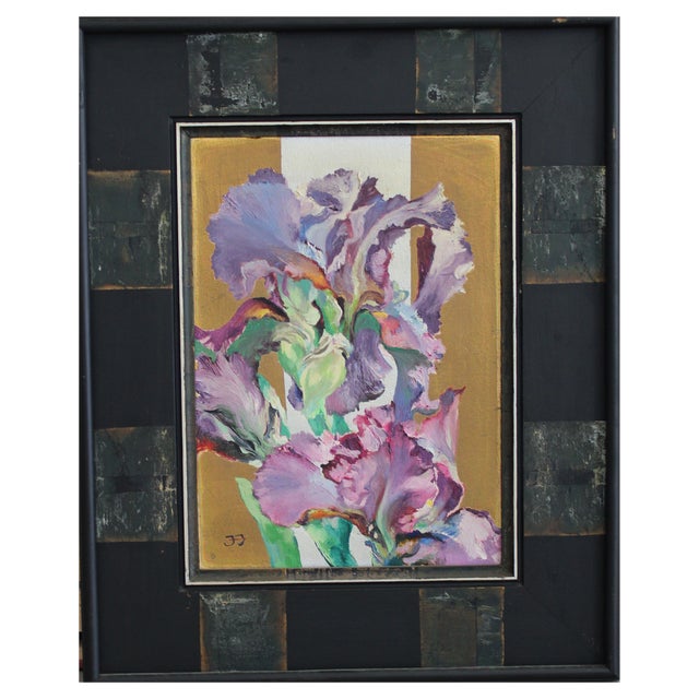 Juris Jurjans, Purple Irises, 1998, Oil on Canvas For Sale