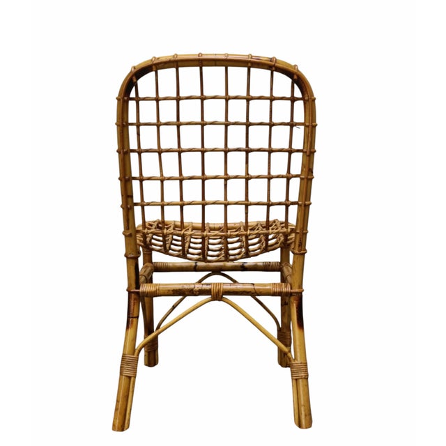 Mid-Century Modern Rattan and Bamboo Chair attributed to Tito Agnoli, Italy, 1960s For Sale - Image 3 of 11