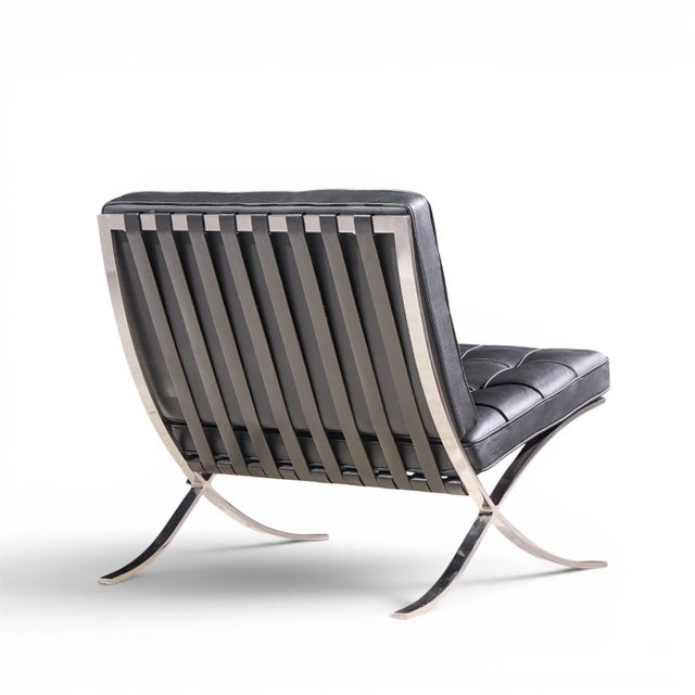 Mies Van Der Rohe for Knoll Mid Century Barcelona Chairs - Pair For Sale - Image 10 of 13