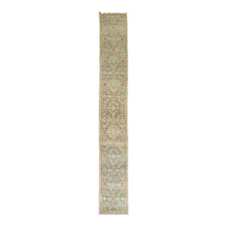 Early 20th Century Zabihi Collection Extra Long Persian Malayer Runner in Light Blue and Pink - 2'8" x 20'8" For Sale
